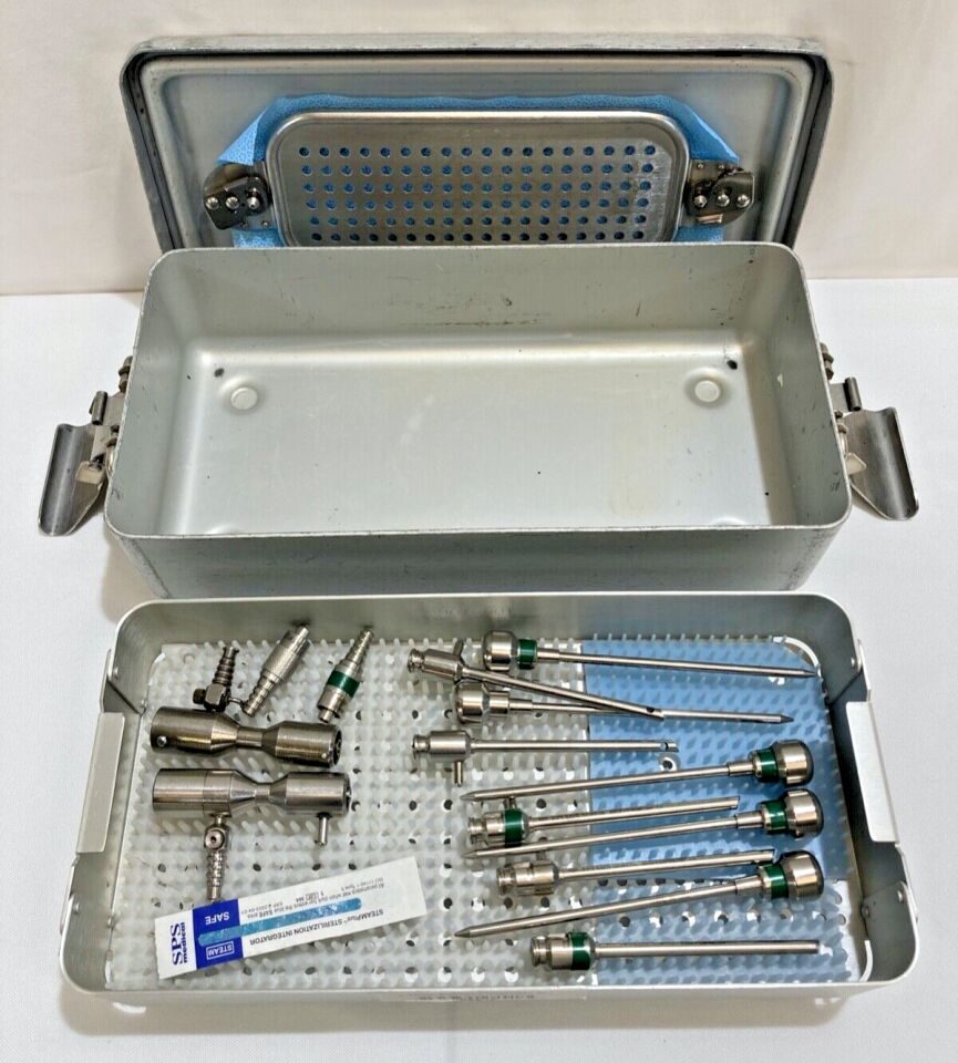 DYONICS 3175 4.5mm Set of 14 Operative Cannulas & Irrigation Extenders w/ Case