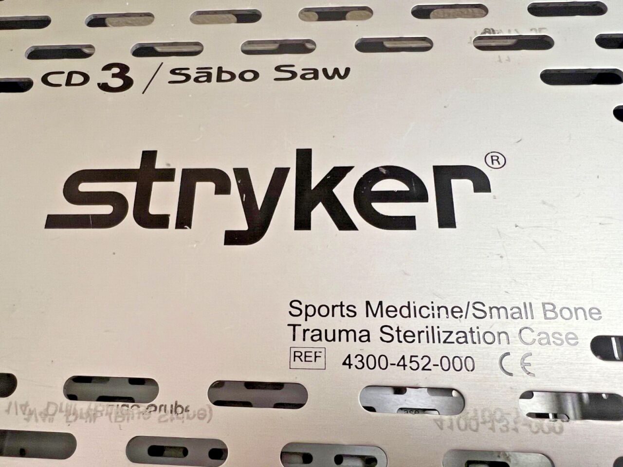 STRYKER 4300-452-000 CD3 Sabo Saw Sports Medicine/Trauma Sterilization Case — photo 3