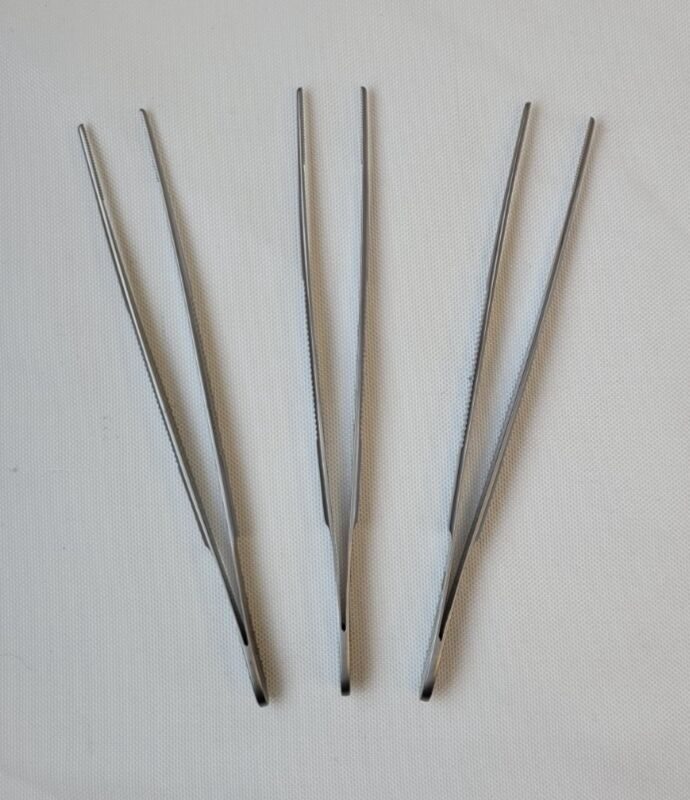 JARIT 130-115 Thumb Dressing Forceps, Straight, Serrated Jaws, 6" Set of 3 — photo 1
