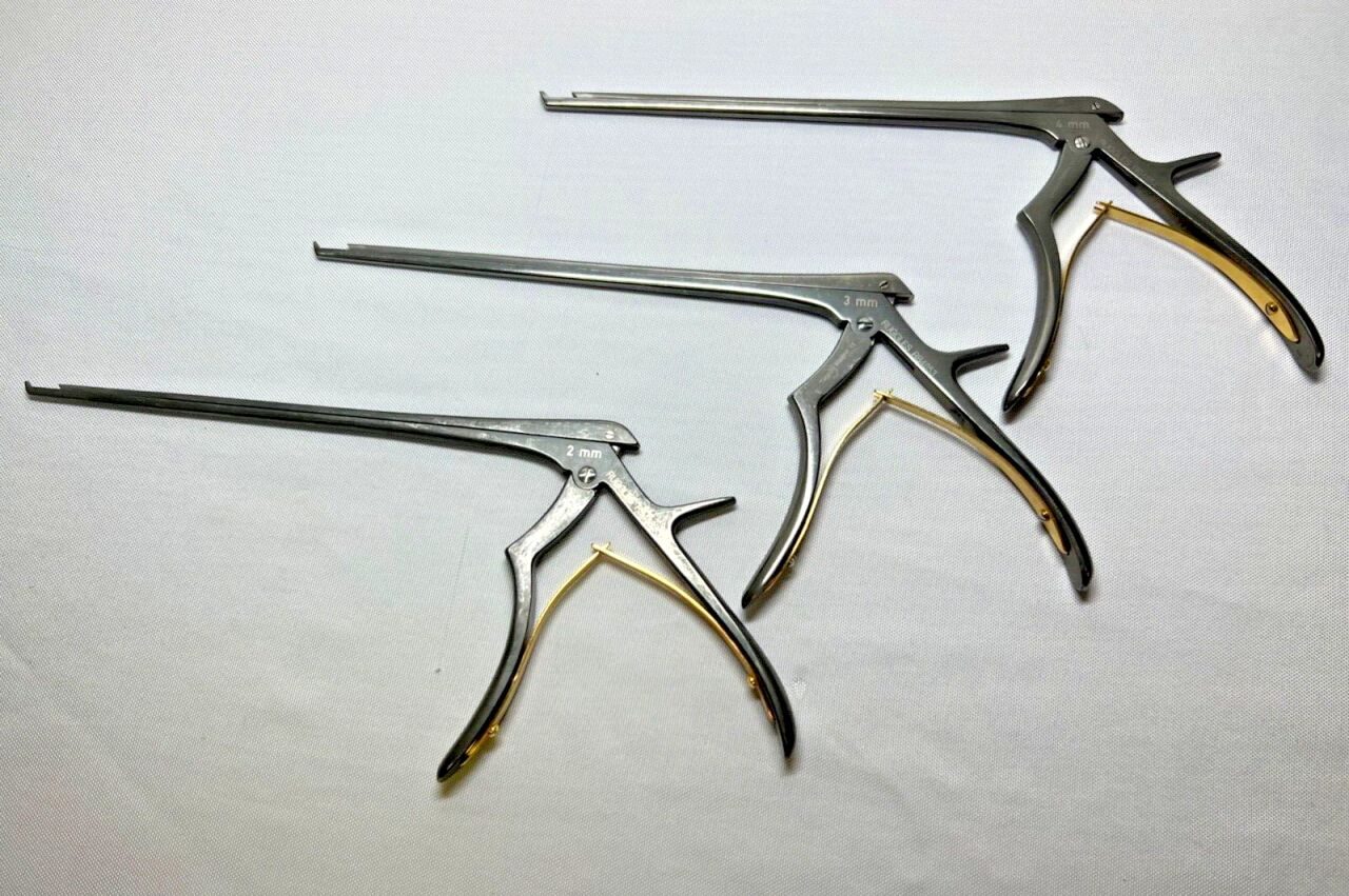 RUGGLES RB4882 RB4853 RB4854 2-4mm x 40deg Up x 8" Set of 3 Kerrison Rongeurs