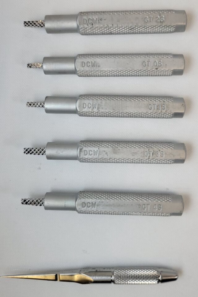 DOW CORNING WRIGHT  Set of 5 Swanson Finger & Toe Joint Rasps Orthopedic Sizers w/ Broach — photo 1
