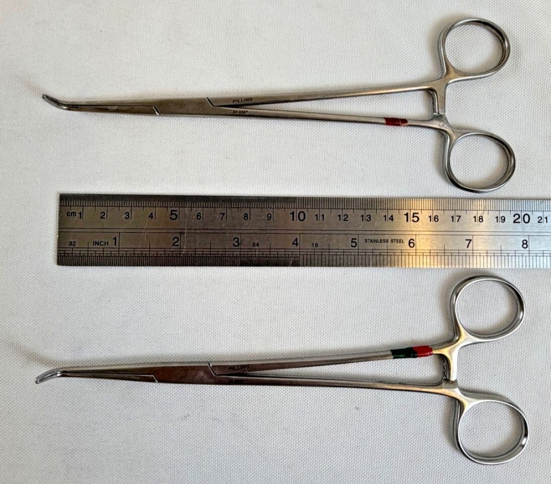 PILLING 34-2557 Kantrowitz Forceps Right Angle Serrated 1.75" Tip x 2mm — photo 7