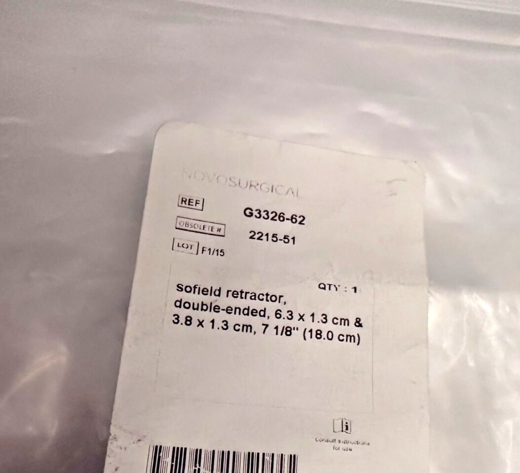NOVO SURGICAL G3326-62 Sofield Retractor Double-Ended 6.3 X 1.3cm & 3.8 X 1.3cm — photo 2