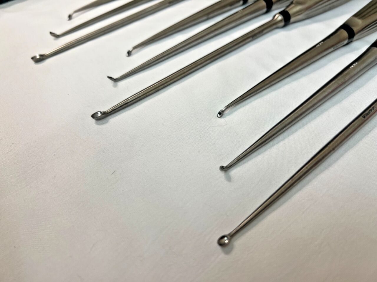 MILLENNIUM Sizes 0,00,000 Angled & Straight Set of 9 Spinal Curettes — photo 2