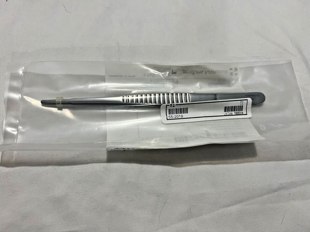SYMMETRY SURGICAL 55-2019 DeBakey Vascular Tissue Forceps 3mm X 7-3/4" Length