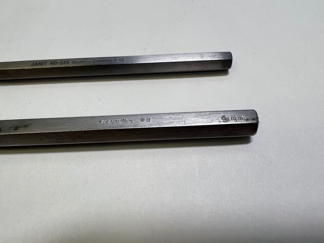 JARIT 410-326 / V. Mueller RH1465-9 Lot of 2 Hexagonal Handle 9mm Osteotomes — photo 3