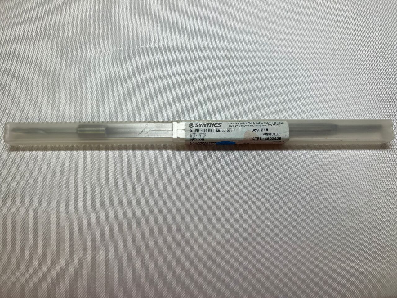 SYNTHES 389.215 5.0mm Flexible Drill Bit w/ Stop