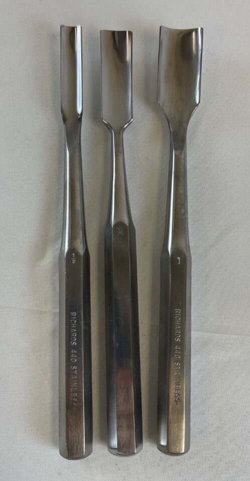 RICHARDS Set of 8 Curved & Straight Gouges w/ Sterilization Rack Ortho — photo 3