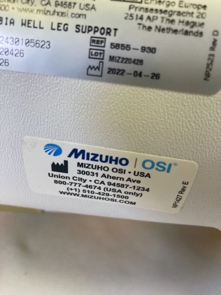 MIZUHO OSI 5855-930 TRIOS OTS Tibia Well Leg Support w/ Pads — photo 5