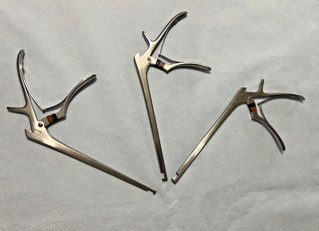 JARIT 281-051/52/53 Laminectomy Micro Kerrison Rongeurs 90deg x 8" - Set of 3