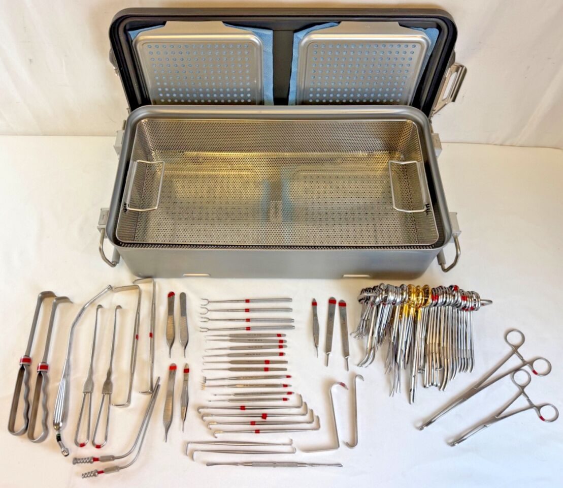 V. MUELLER Various 82 Piece V. Muell82 Piece ENT Instrument Tray w/ Genesis Sterilization