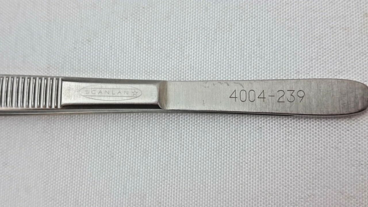 SCANLAN 4004-239 Gerald Forceps Curved Delicate 1x2 Teeth 7" ENT — photo 3