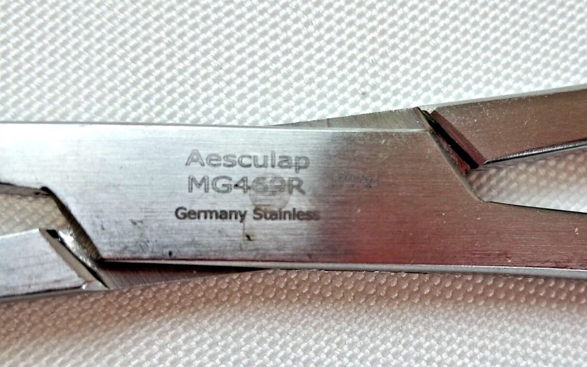 AESCULAP MG469R Bierer Ovum Forceps w/ Ratchet 19mm Jaws 280mm Length — photo 3