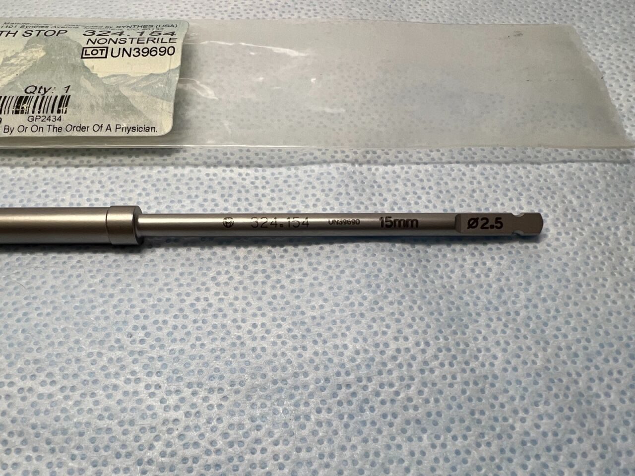 SYNTHES 324.154 2.5mm w/ 15mm Stop Drill Bit — photo 2