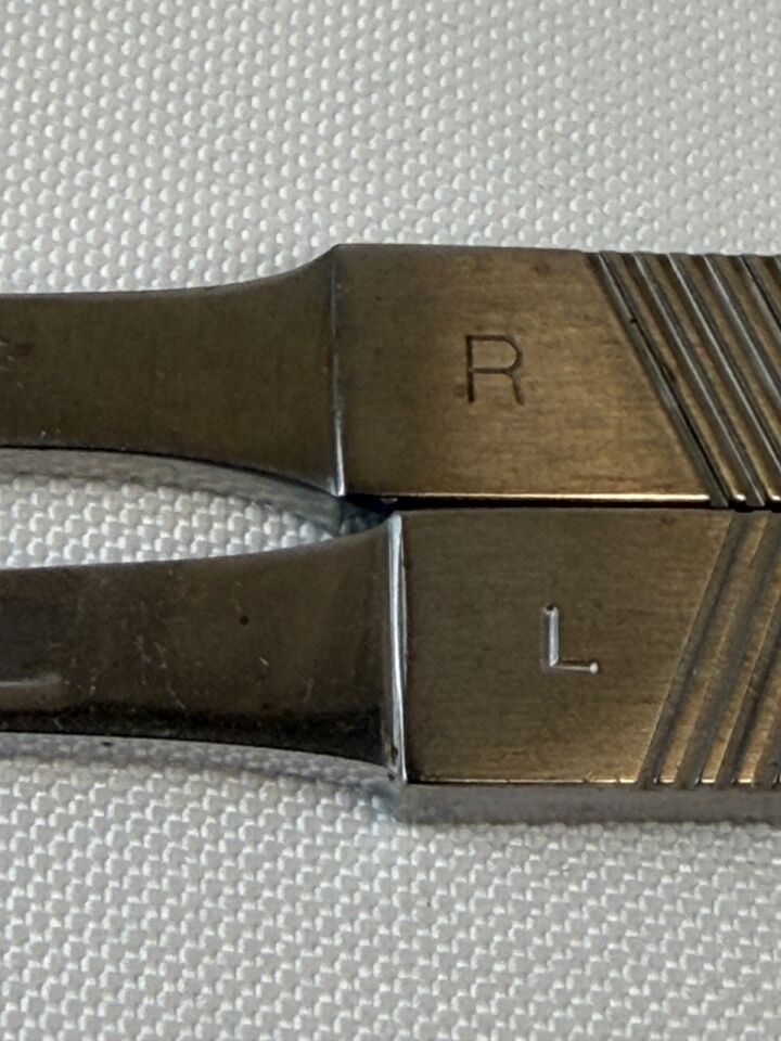 KARL STORZ N-4376 N-4377 Pair of Silver 4mm Osteotomes Curved R&L w/ Guard L:7.2" — photo 2