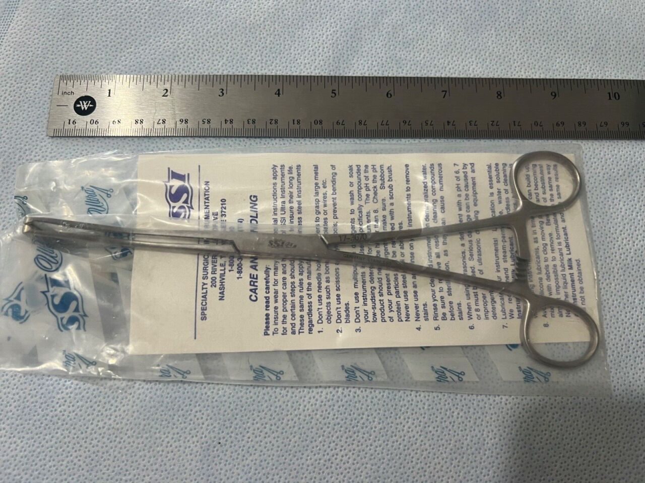 SSI ULTRA 17-3670 Collins Tissue Forcep 20mm Jaw 9" Length — photo 3