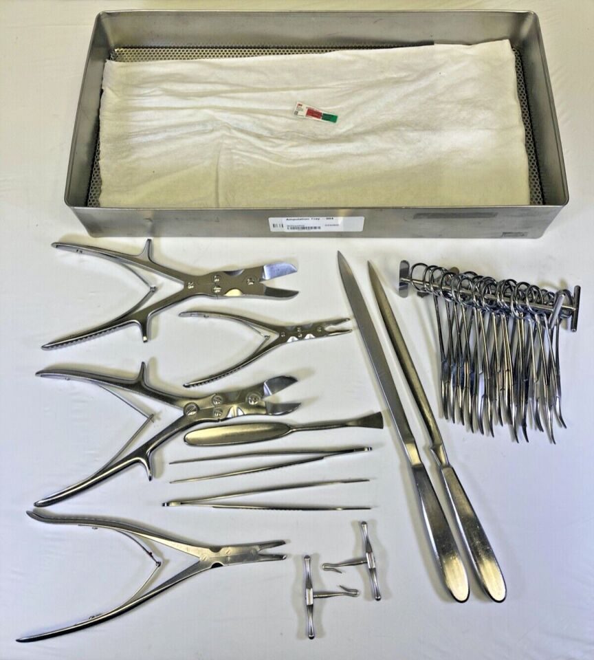 JARIT Various 25 Piece Amputation Tray w/ Sterilization Basket