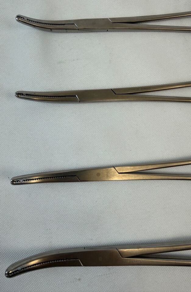 Hysterectomy Clamps Forceps Curved Single Tooth 9", Set of 4 German Stainless — photo 2