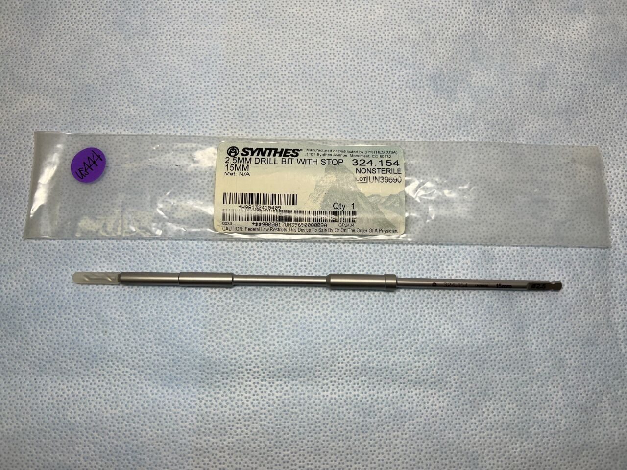 SYNTHES 324.154 2.5mm w/ 15mm Stop Drill Bit — photo 3