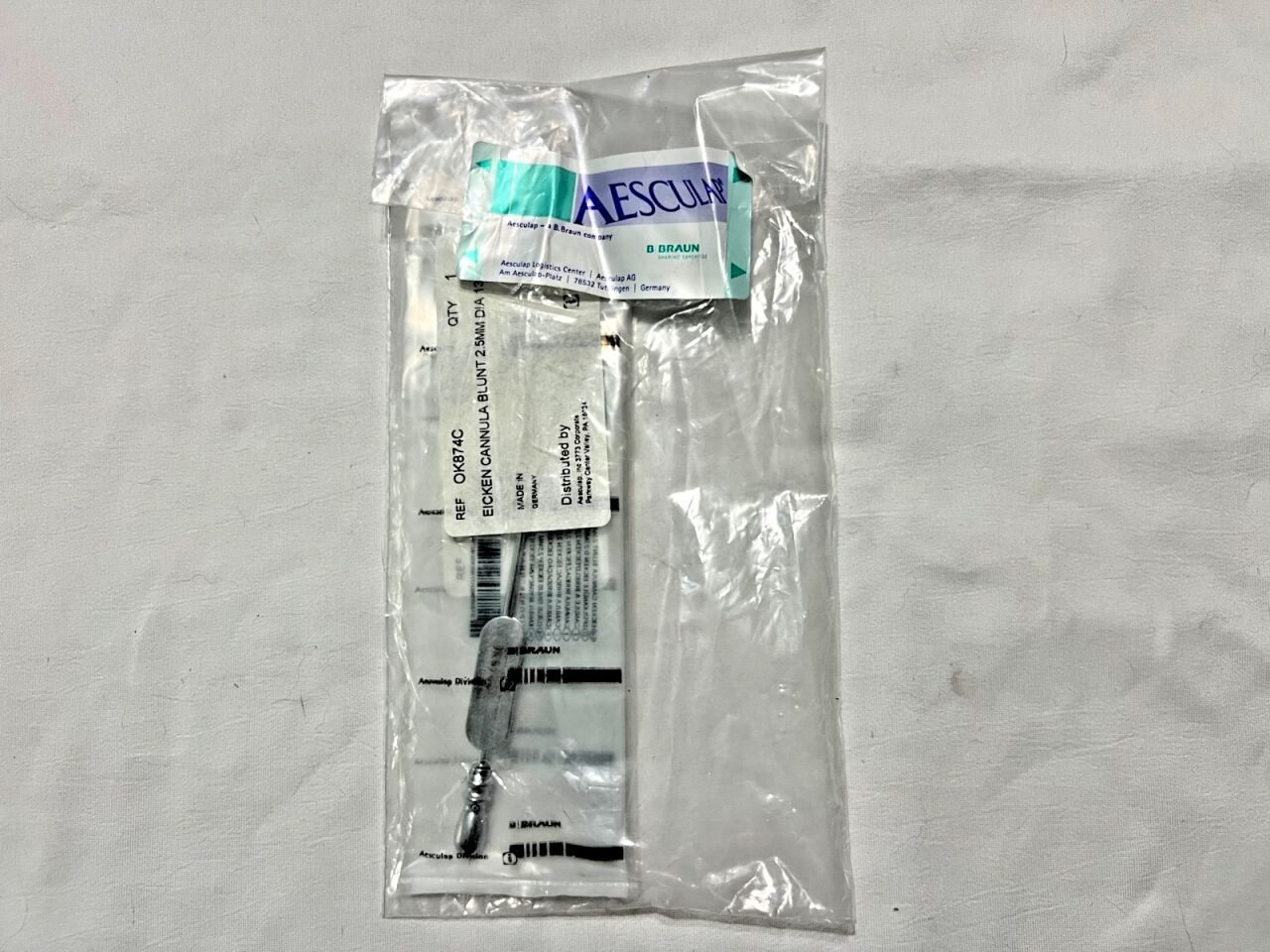 AESCULAP OK874C Eicken Irrigation Blunt Cannula 2.5mm X 5" Length