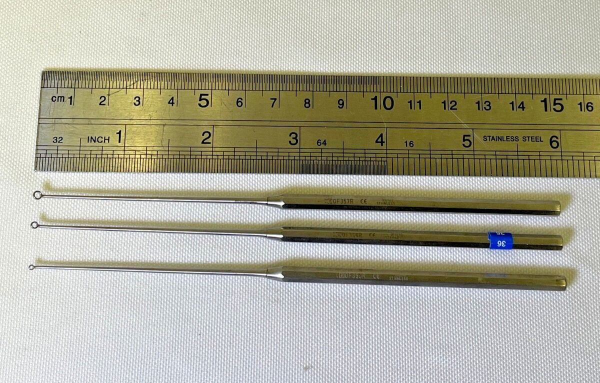 AESCULAP OF355R OF356R OF357R Angled Tip Buck Ear Curettes Blunt — photo 8