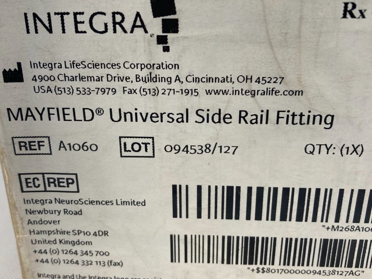 INTEGRA MAYFIELD A-1060 Universal Side Rail Fitting Cranial — photo 3