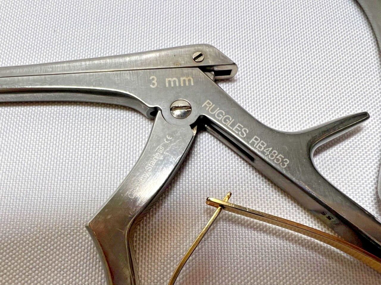 RUGGLES RB4882 RB4853 RB4854 2-4mm x 40deg Up x 8" Set of 3 Kerrison Rongeurs — photo 3