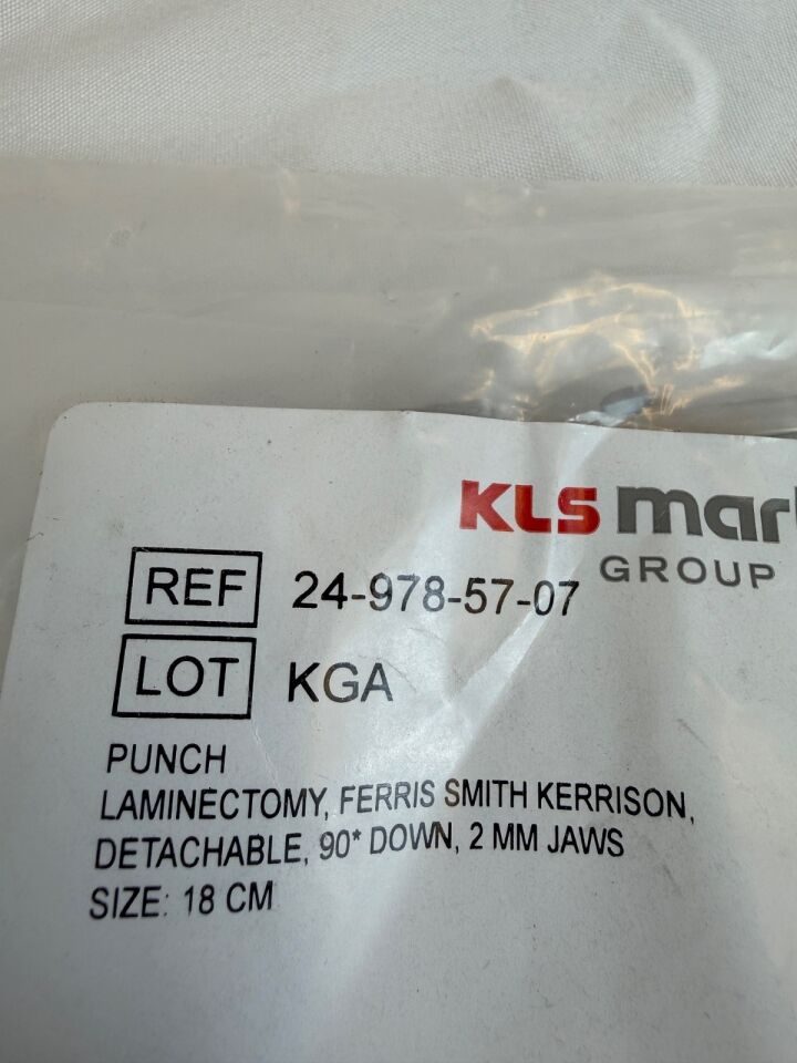KLS MARTIN 24-978-57-07 x 7" Kerrison Rongeur Punch Detachable 2mm x 90deg Down — photo 2
