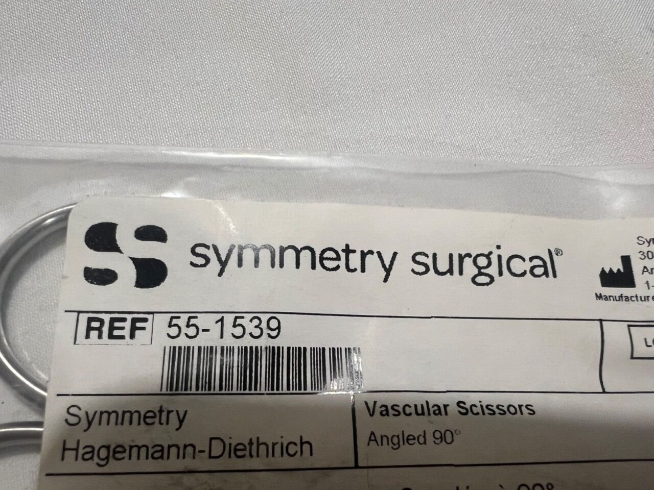 SYMMETRY SURGICAL 55-1539 Hagemann-Diethrich Vascular Scissor 90deg Tip X 7-1/8" L — photo 3