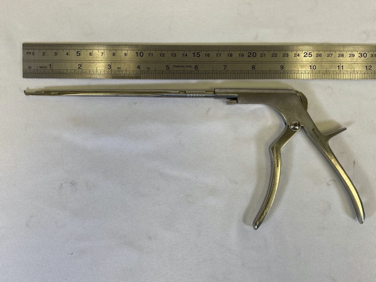 BUXTON 854 Handle w/ 5412 1mm Shaft 9" x 40deg Up Kerrison Rongeur w/ Ejector — photo 10
