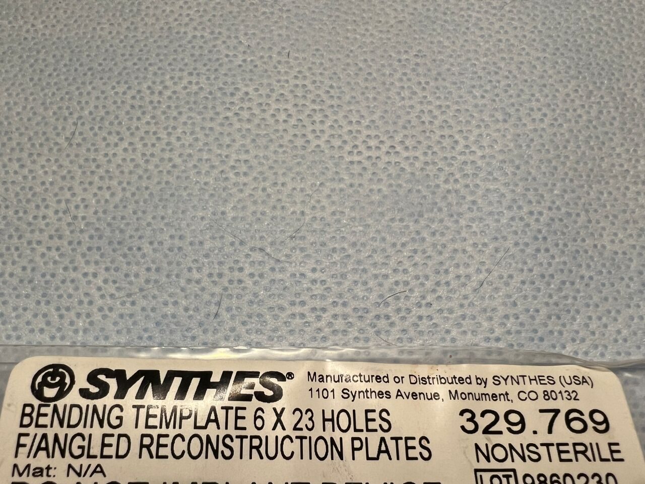 SYNTHES 329.769 Bending Template 6 X 23 Holes Angled — photo 2