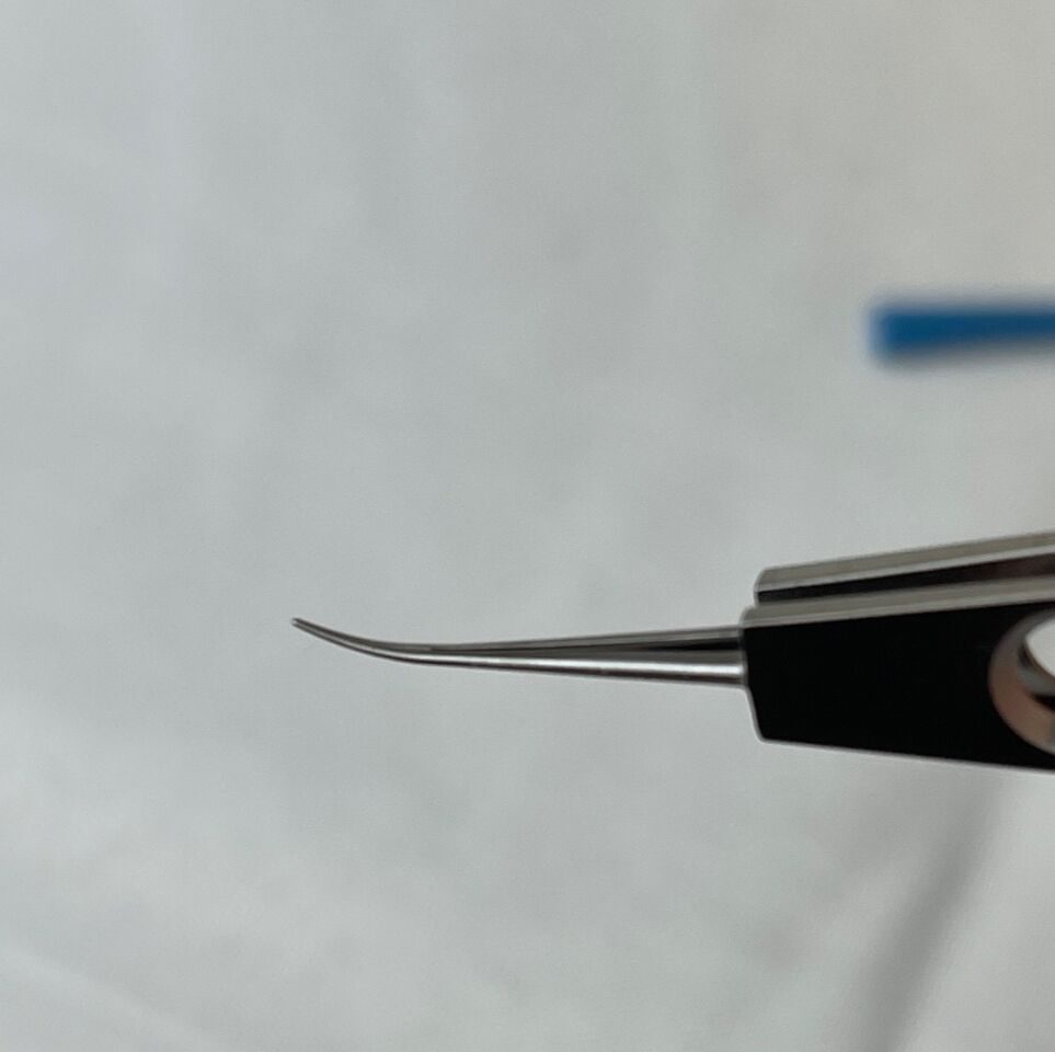 AMBLER 9642E Jaffe Tying Forceps 4" Very Delicate 6mm Platform Curved Smooth Jaw — photo 4