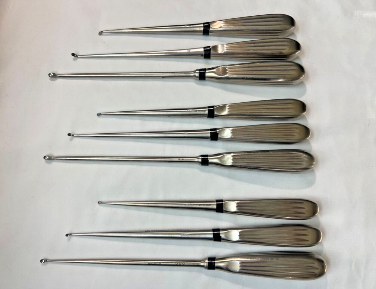MILLENNIUM Sizes 0,00,000 Angled & Straight Set of 9 Spinal Curettes