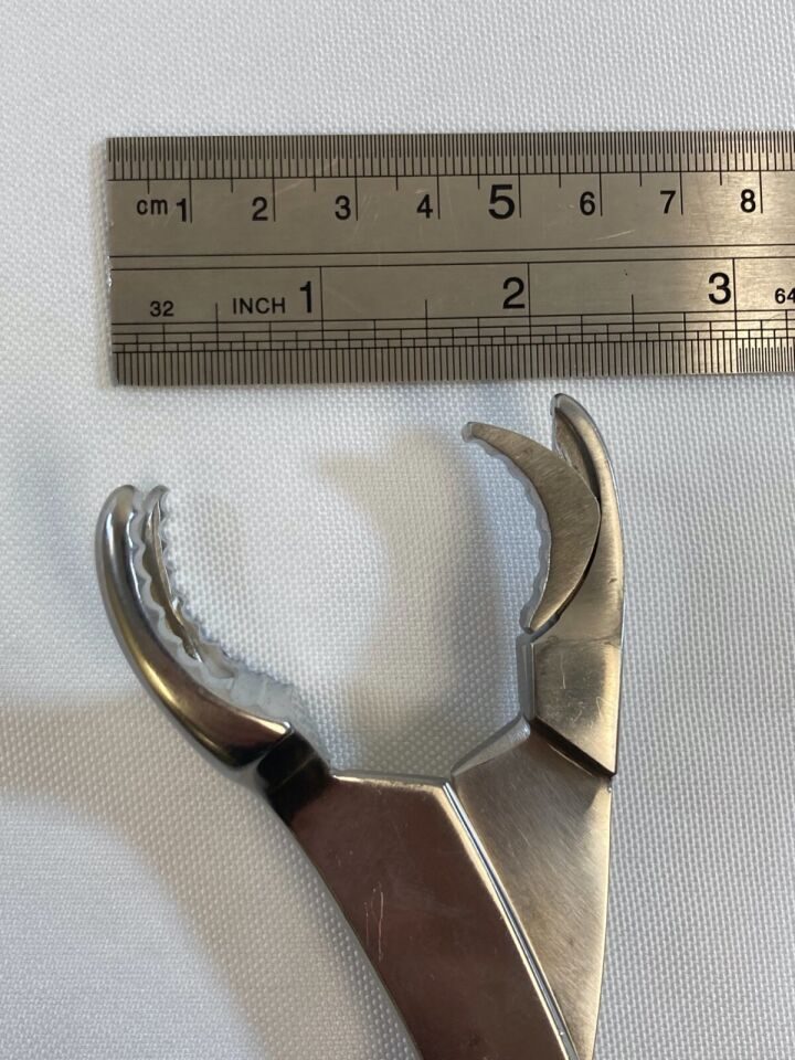 ZIMMER 3117-03 Self-Retaining Bone Forceps 2 Prong Swivel Angled Jaw — photo 7