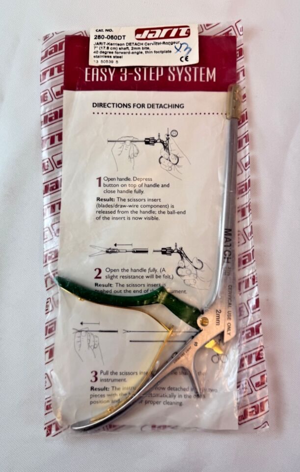 JARIT 280-060DT Detachable Cervical Kerrison Rongeur 2mm x 40deg Up x 7" Neuro