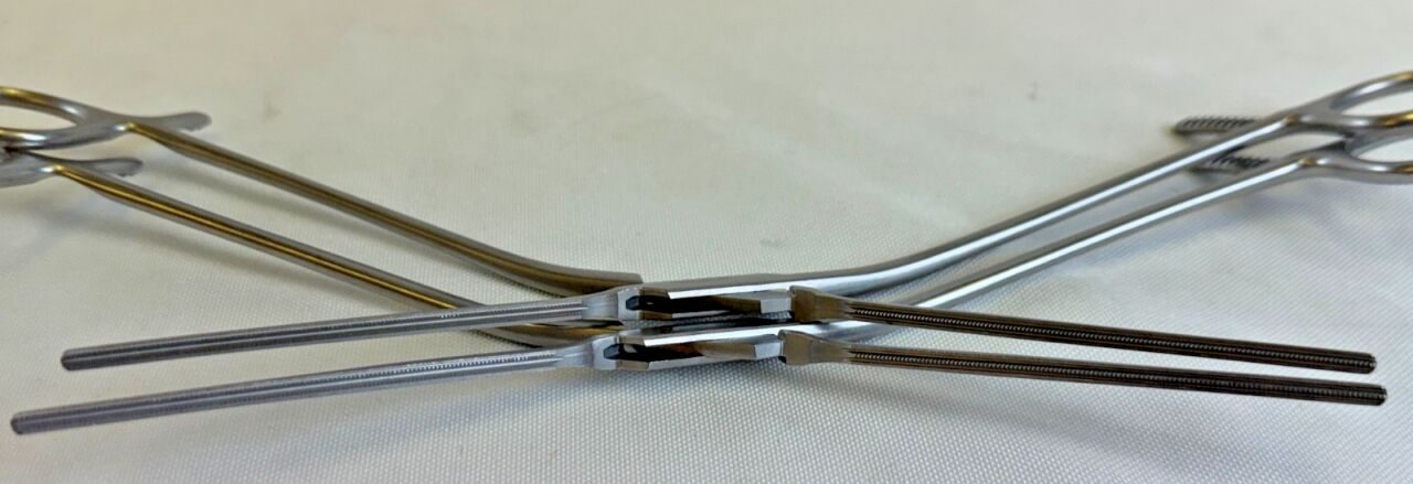 JARIT 320-241 Glover Coarctation Clamp Angled Shanks Straight Jaws 10" — photo 6