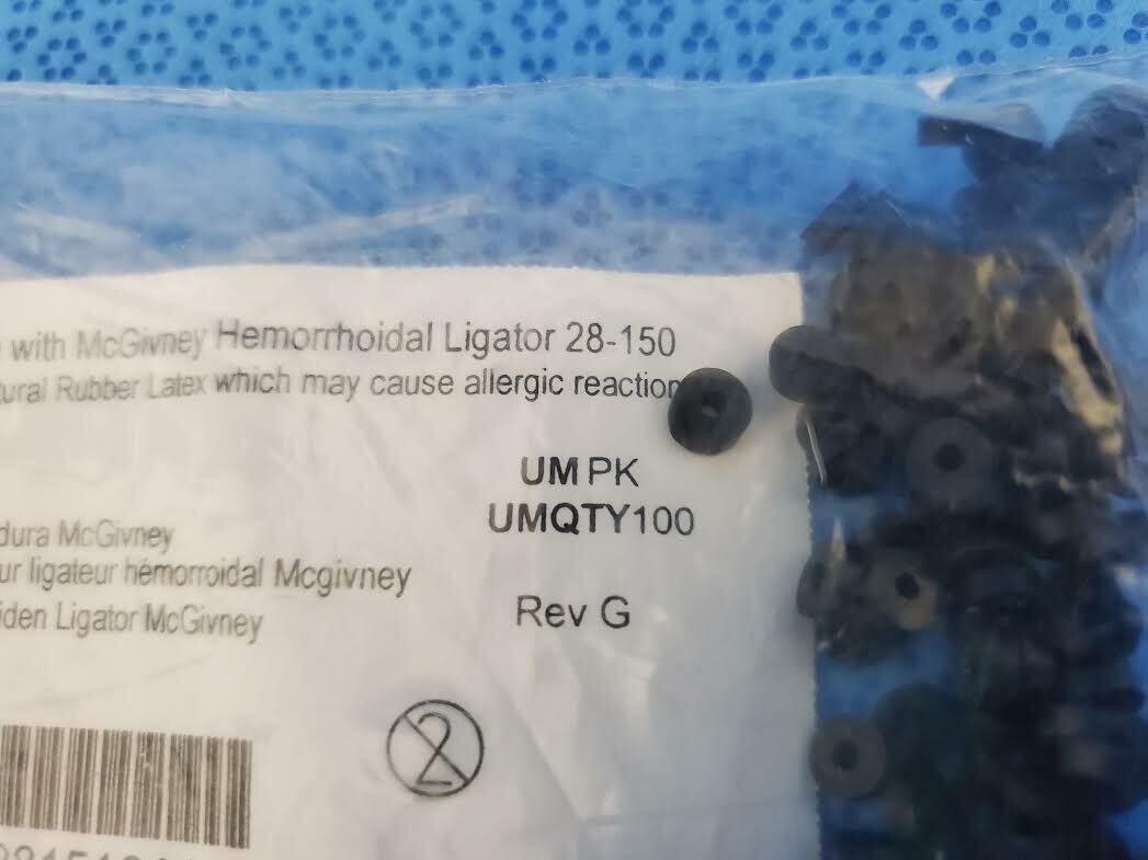 MILTEX 28-151 Lot of 100 Latex O-Rings For Use w/ Hemorrhoidal Ligator — photo 2