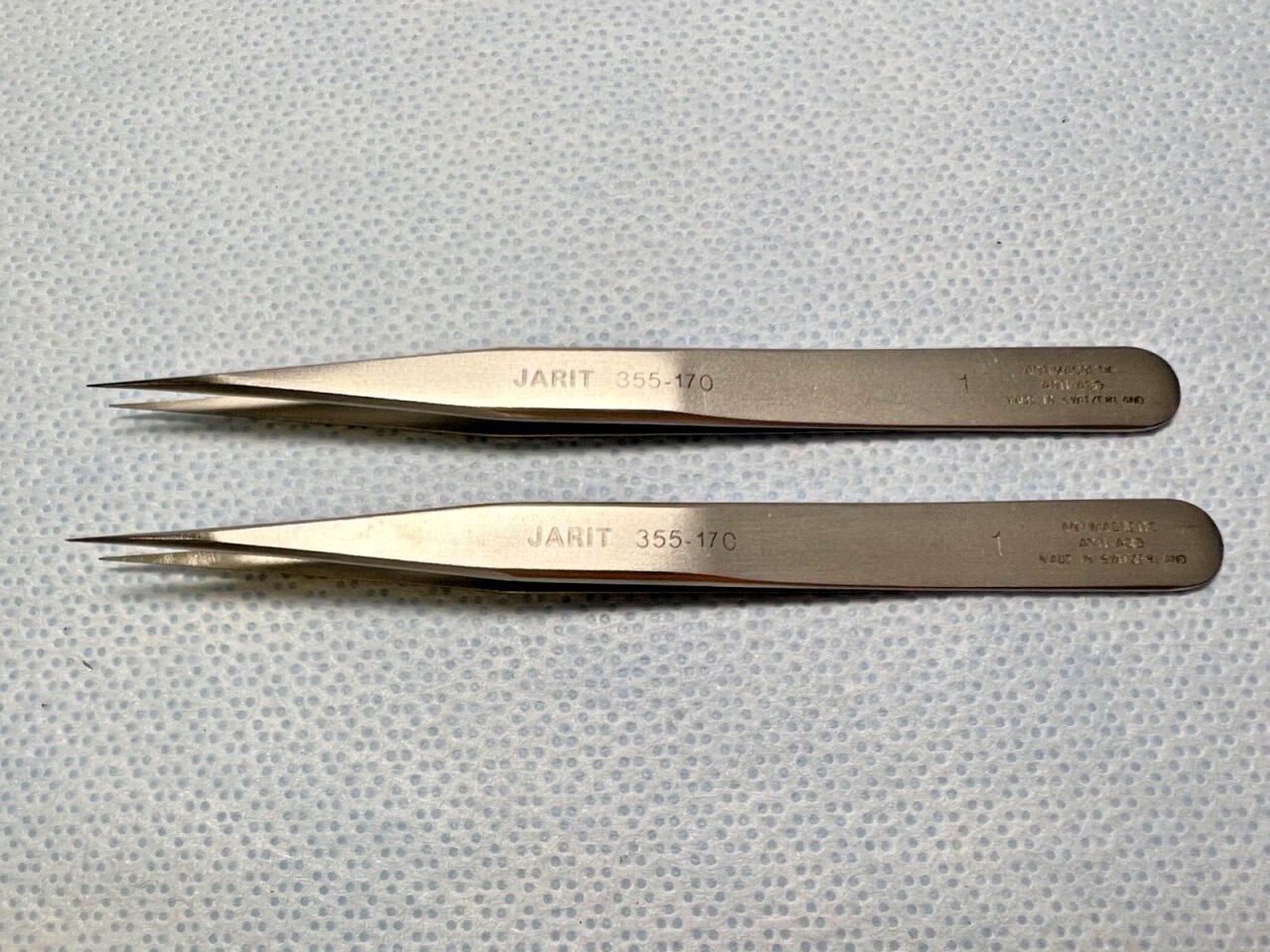 JARIT 355-170 Fine Straight Jeweler Forceps 4-5/8" Style No. 1