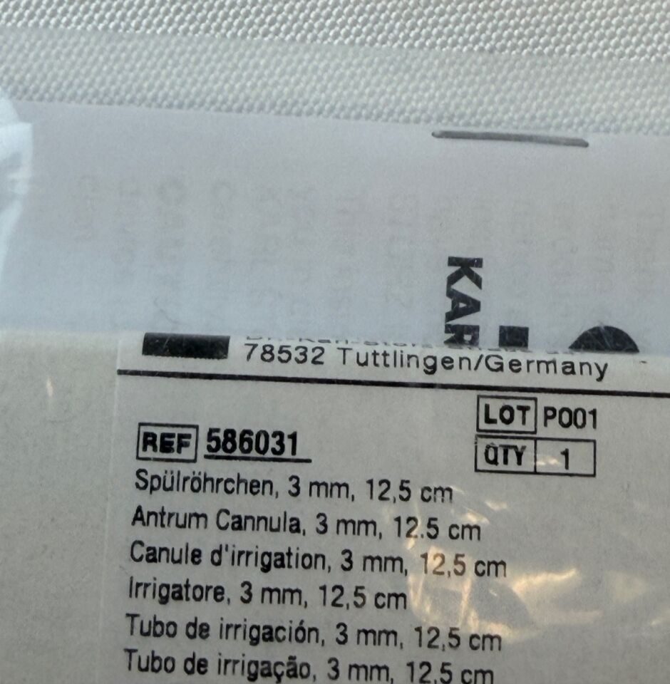KARL STORZ 586031 Eicken Antrum Suction Cannula 3mm x 12.5cm Long Curve ENT — photo 3