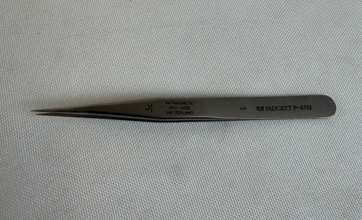 PADGETT P4712 Micro Forceps Style 3C Extra Fine Points 4.75" Microsurgical