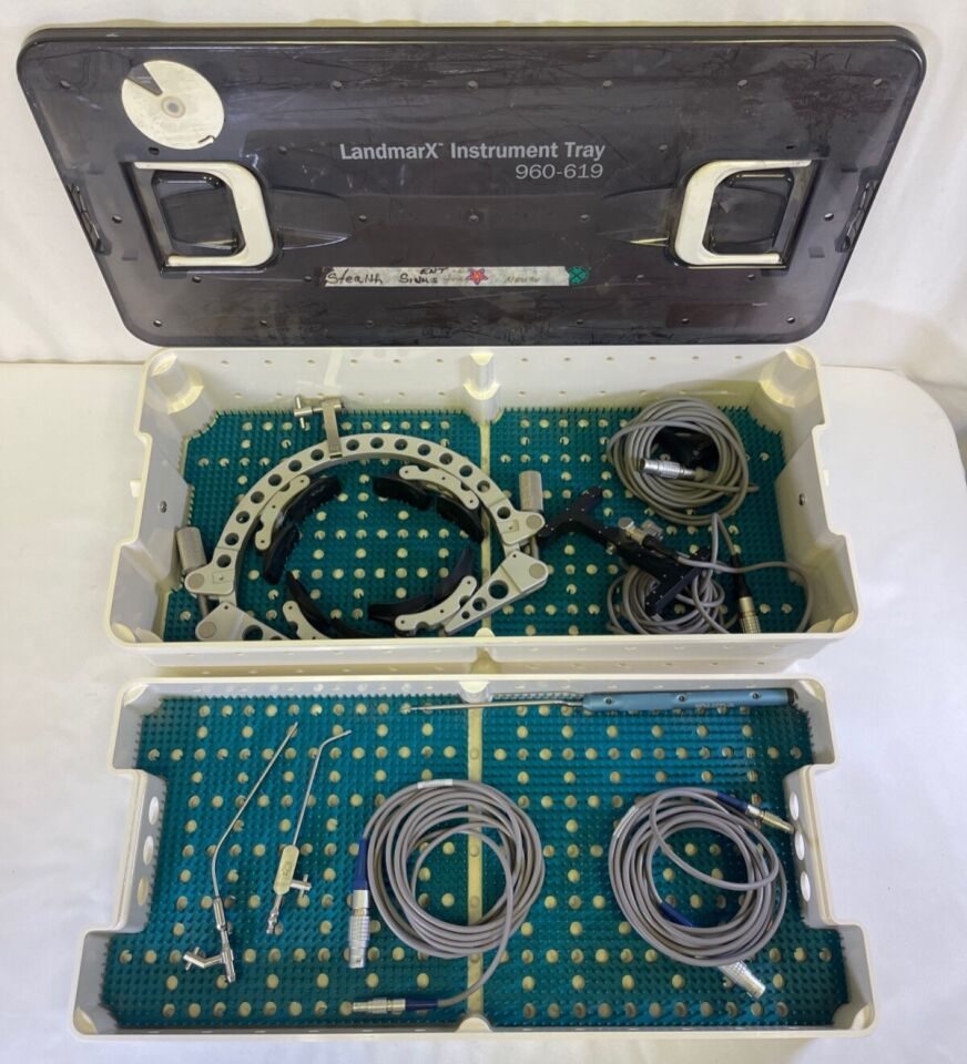 MEDTRONIC Various 8 Piece  XOMED LandMarx Stealth Navigated Sinus Set w/ Sterilization Case