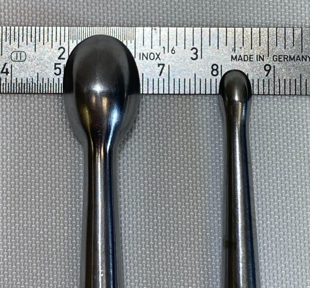 RICHARDS 11-1412 11-136 Pair of Bone Curettes 14x20 & 5x8 X 9" Straight Cups — photo 6