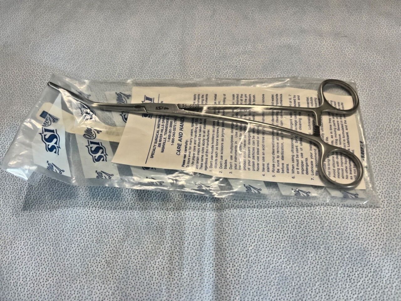 SYMMETRY SURGICAL 55-6038 DeBakey Multi-Purpose Clamp 1X2 Teeth 60deg X 1.5" Jaws