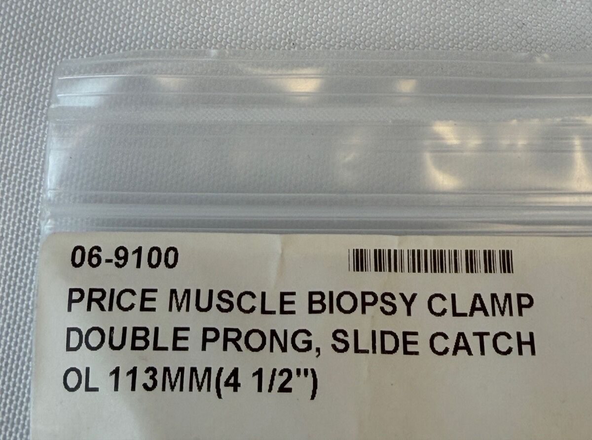SYMMETRY SURGICAL 06-9100 Price Muscle Biopsy Clamp Dual Prong Slide Clamp 113mm — photo 4