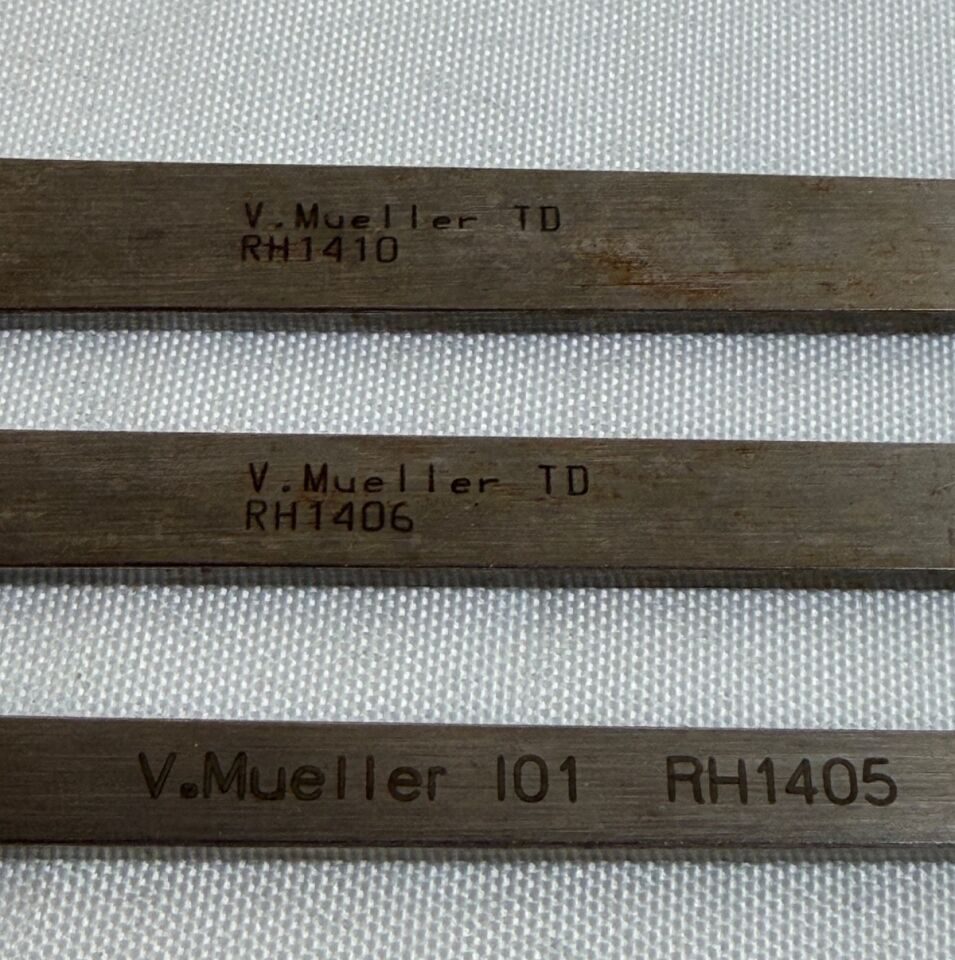 V. MUELLER RH1405 1406 1410 Straight Osteotome Set 7mm 9mm 12mm — photo 3