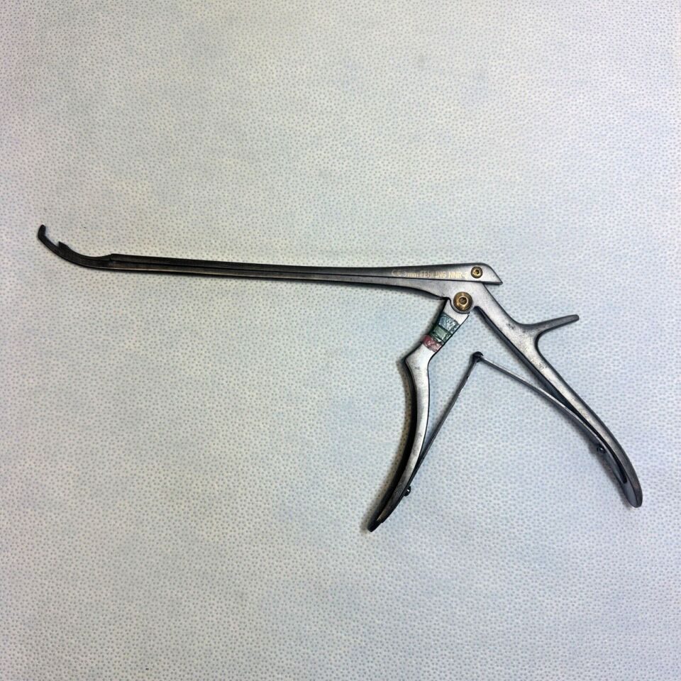 FEHLING NNR-3 Ceramo Sublaminar 3mm Foraminotomy Curved 8" Kerrison Rongeur — photo 3