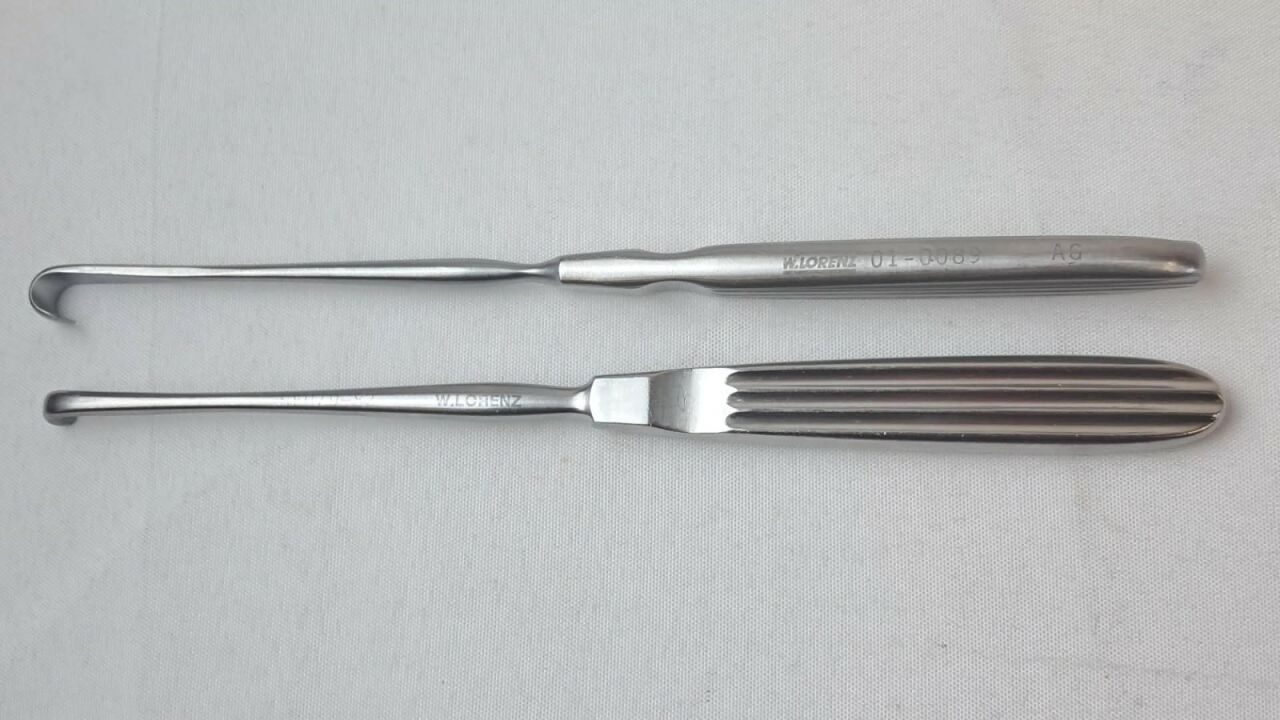 W. LORENZ 01-0087 5mm & 01-0089 7mm Obwegeser Periosteal Elevators — photo 3
