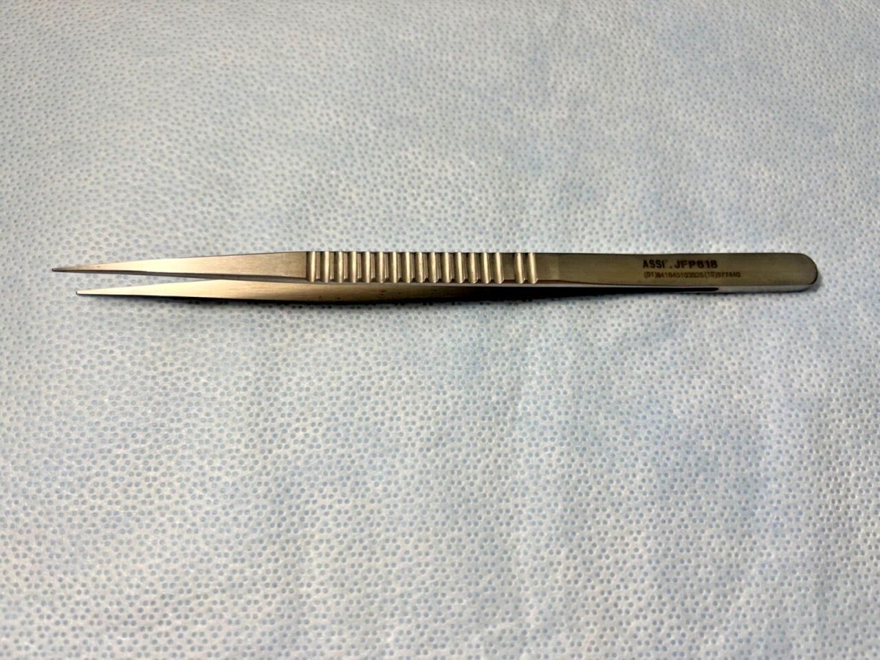 ASSI JFP618 Pierse Tissue Forceps 0.6mm Straight Tips 7"