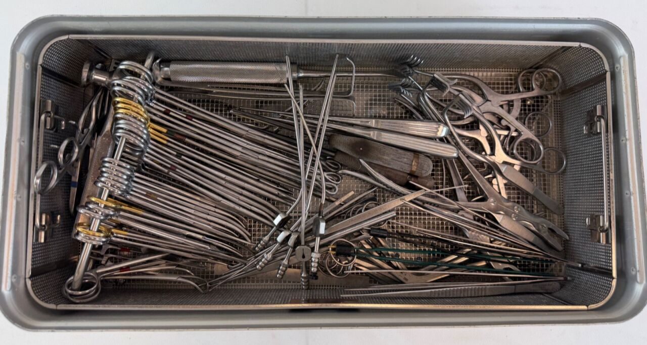 VARIOUS  82 Piece Jarit V. Mueller Spine Instrument Tray w Sterilization Case — photo 13