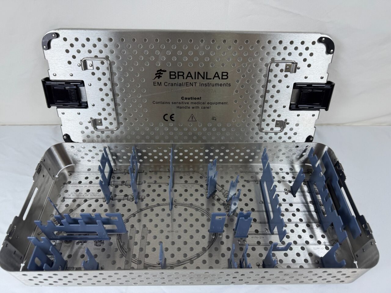 BRAINLAB EM Cranial/ENT Instrument Sterilization Tray w/ Lid ENT/CMF Instrumentation Set